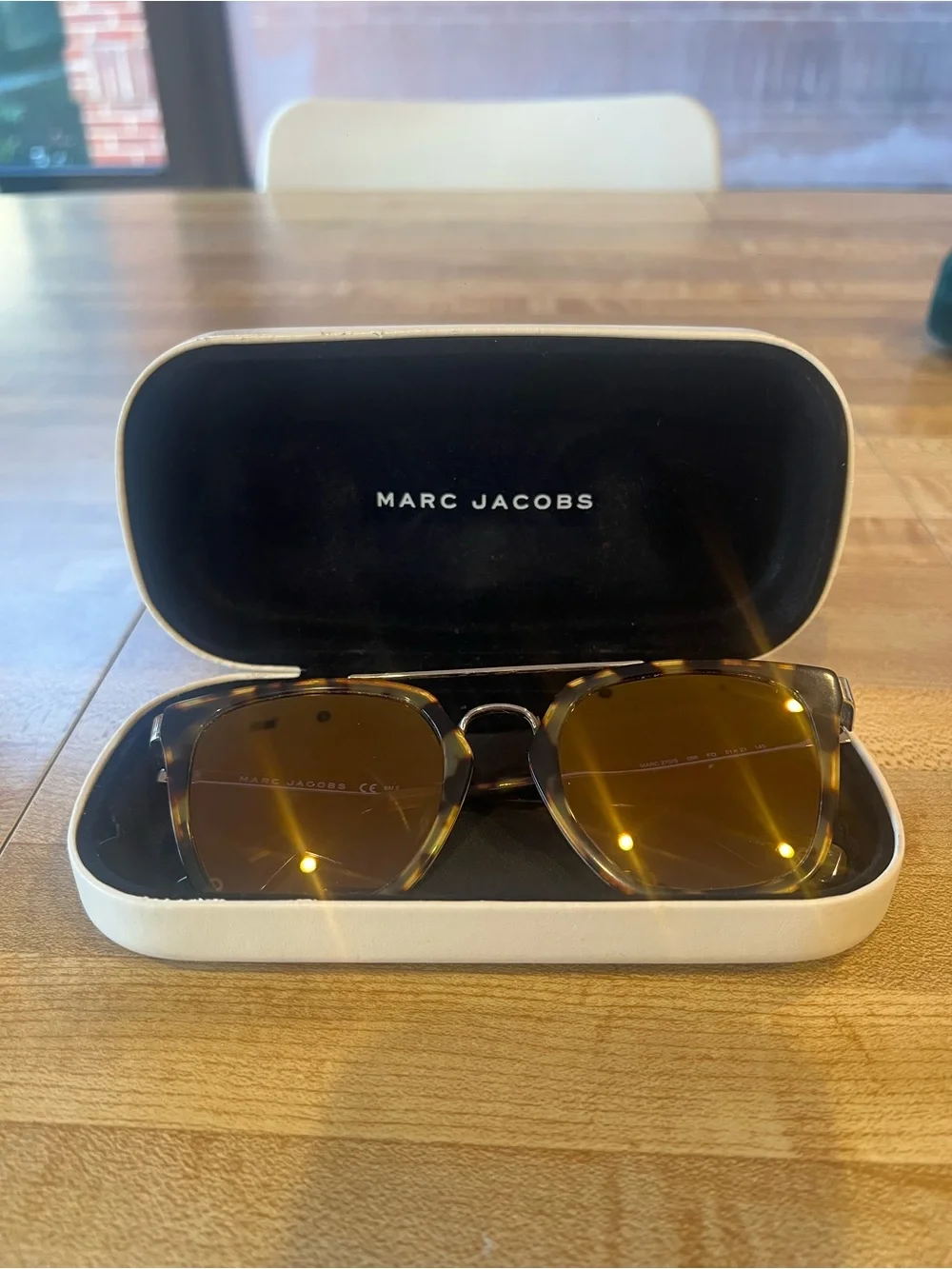 Marc Jacobs Tortoise Square Sunglasses with Amber Lenses